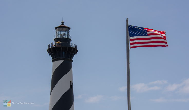 Visitors climb Cape Hatteras Lighthouse