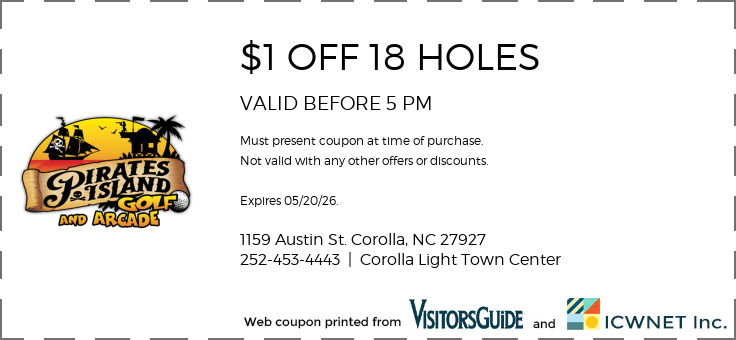 $1 OFF 18 HOLES VALID BEFORE 5 PM