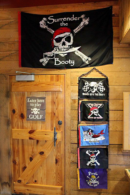 Mutiny Bay Adventure Golf Jolly Roger flags