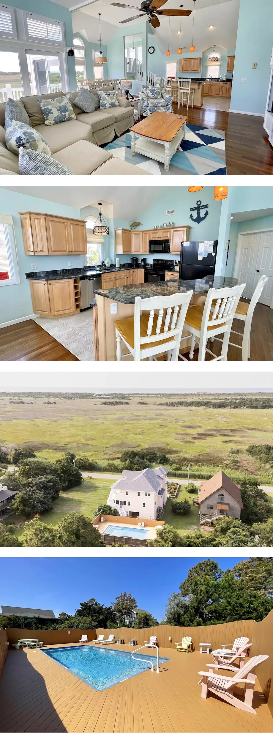 Seaduction:  Private pool, oversized hot tub, incredible marsh views.